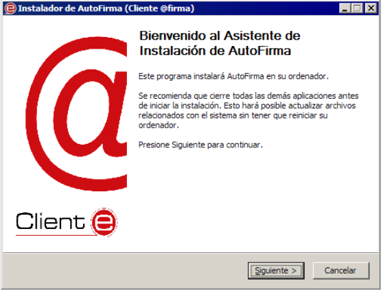 Páxina 5 de 17 3. INSTALACIÓN 3.1. Microsoft Windows La instalación de AutoFirma en Windows requiere de la ejecución por parte de un usuario con permisos de administrador.