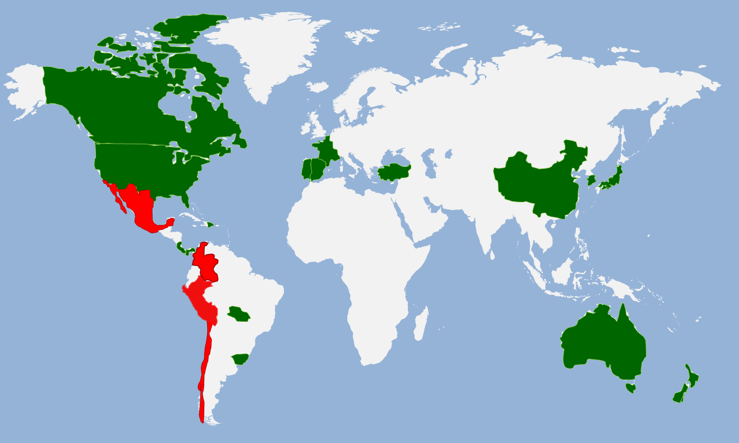 Alianza del Pacífico Integración Profunda México México Colombia Colombia Perú Perú Países Miembro: - Chile - Colombia - México - Perú Chile Chile Países Observadores: 1. Panamá 2. Costa Rica 3.