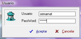OPERACION Ejecute el programa desde: Inicio\todos los programas \SIRREP Ingrese con los siguientes datos: Usuario : semarnat Password : SIRREP