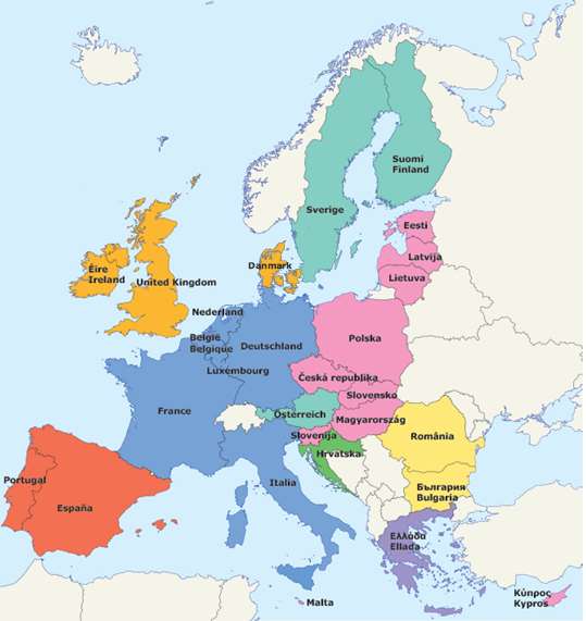 AMPLIACIONES DE LA UE 1957: Francia, Italia, RFA, Bélgica, Holanda y Luxemburgo.