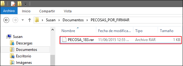 2. Se presentará la ventana Buscar carpeta, en la cual el Usuario seleccionará la ruta donde se guardará el archivo.rar de la PECOSA con los datos exportados y dará clic en Aceptar.