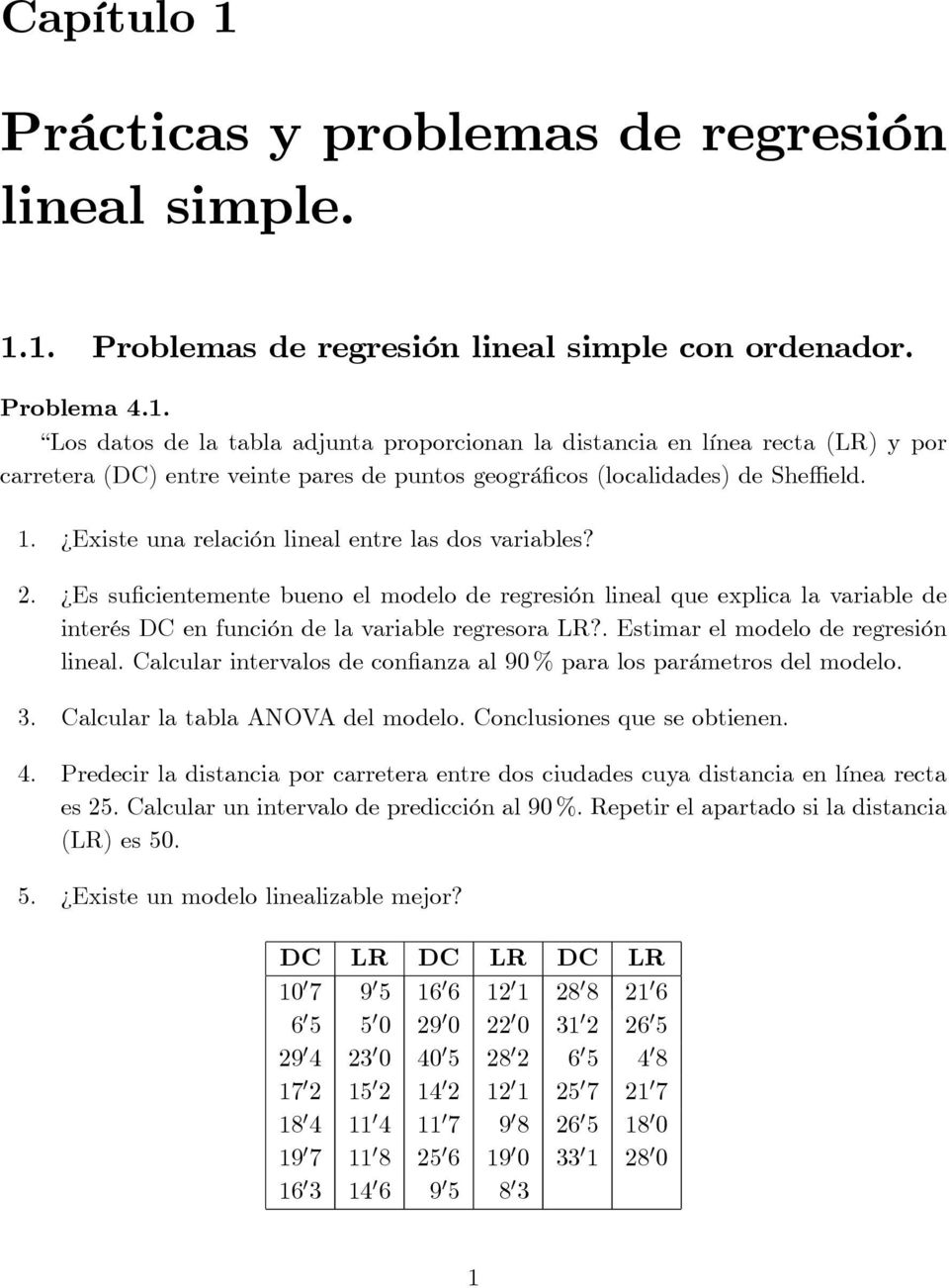 Prácticas y problemas de regresión lineal simple. - PDF Free Download