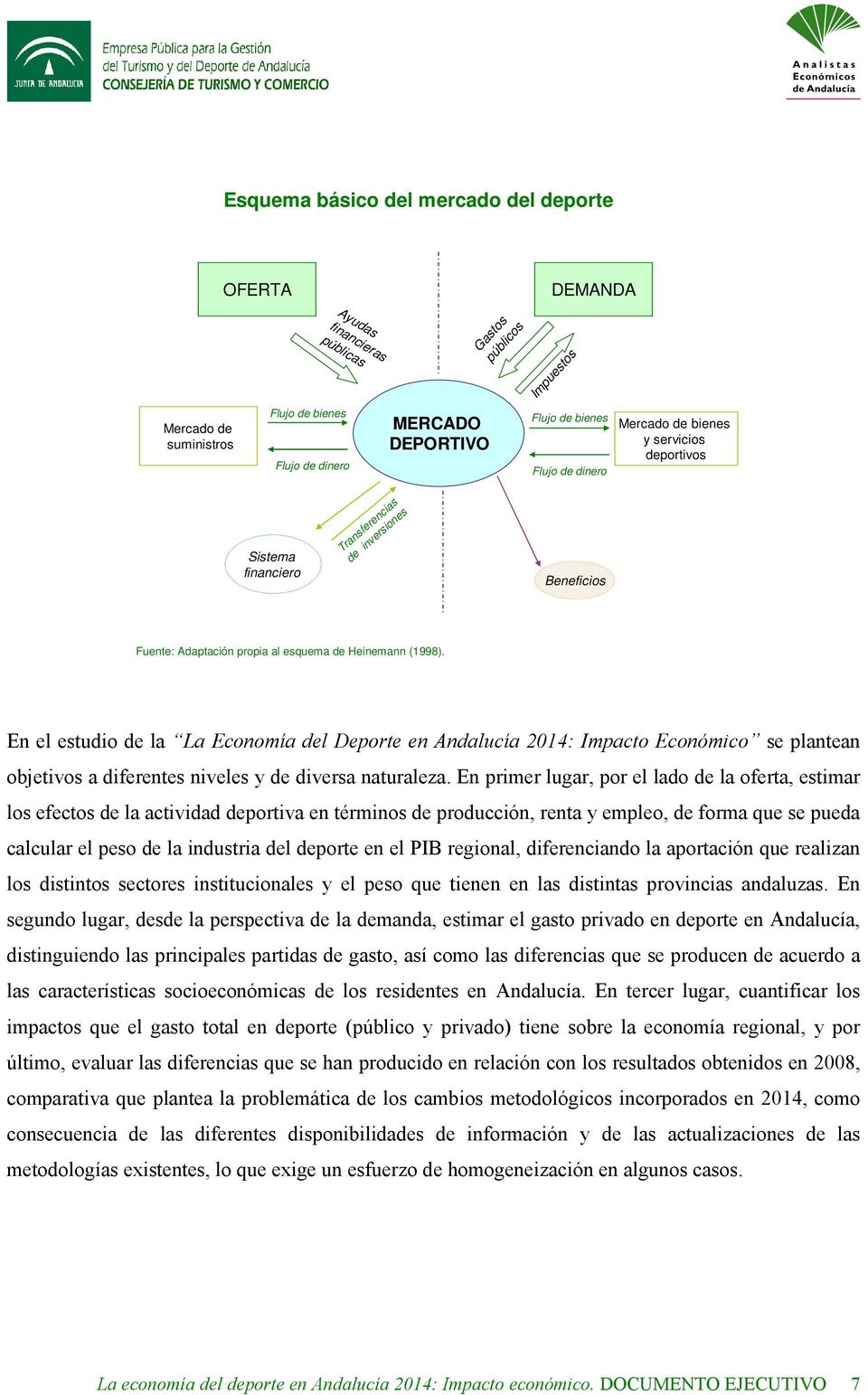 En el estudio de la La Economía del Deporte en Andalucía 2014: Impacto Económico se plantean objetivos a diferentes niveles y de diversa naturaleza.