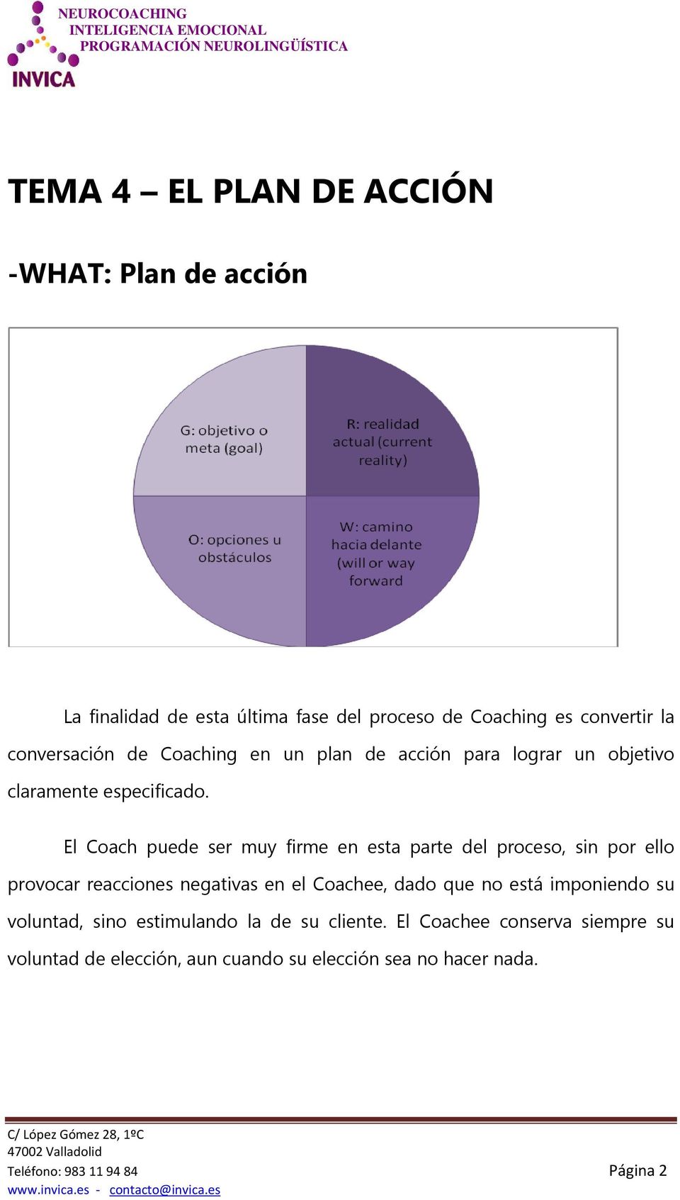 El Coach puede ser muy firme en esta parte del proceso, sin por ello provocar reacciones negativas en el Coachee, dado que no está