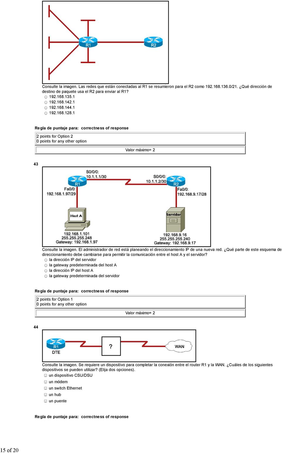 Qué parte de este esquema de direccionamiento debe cambiarse para permitir la comunicación entre el host A y el servidor?