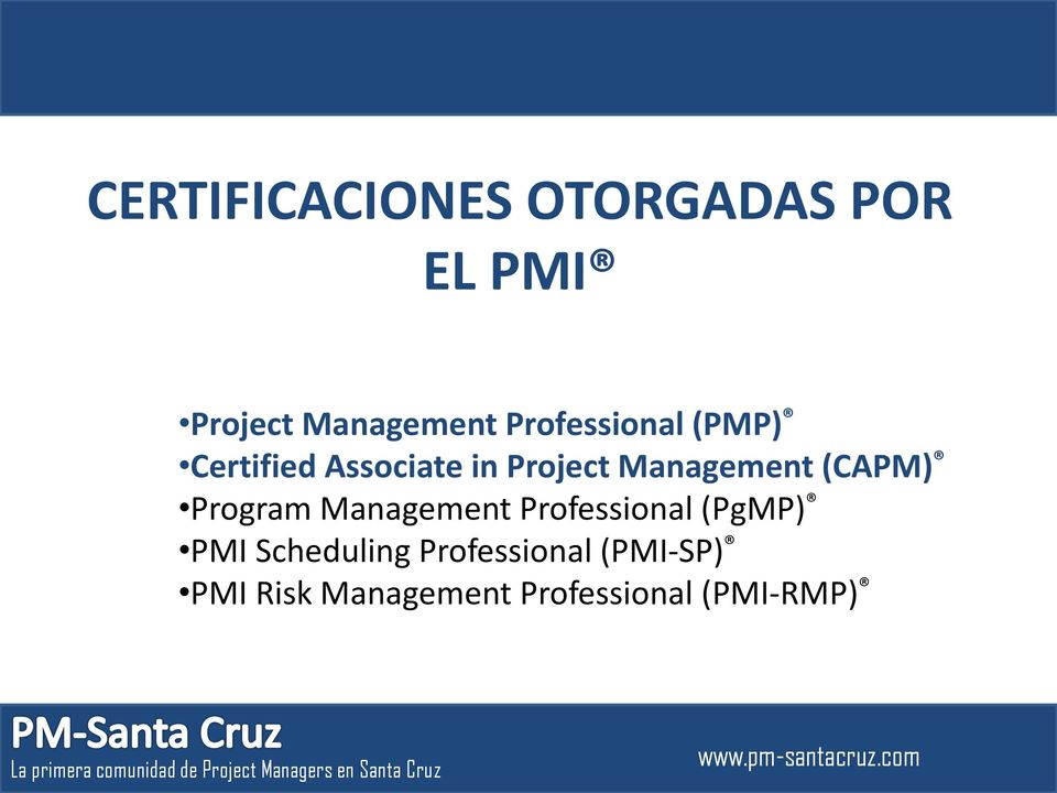 (CAPM) Program Management Professional (PgMP) PMI Scheduling