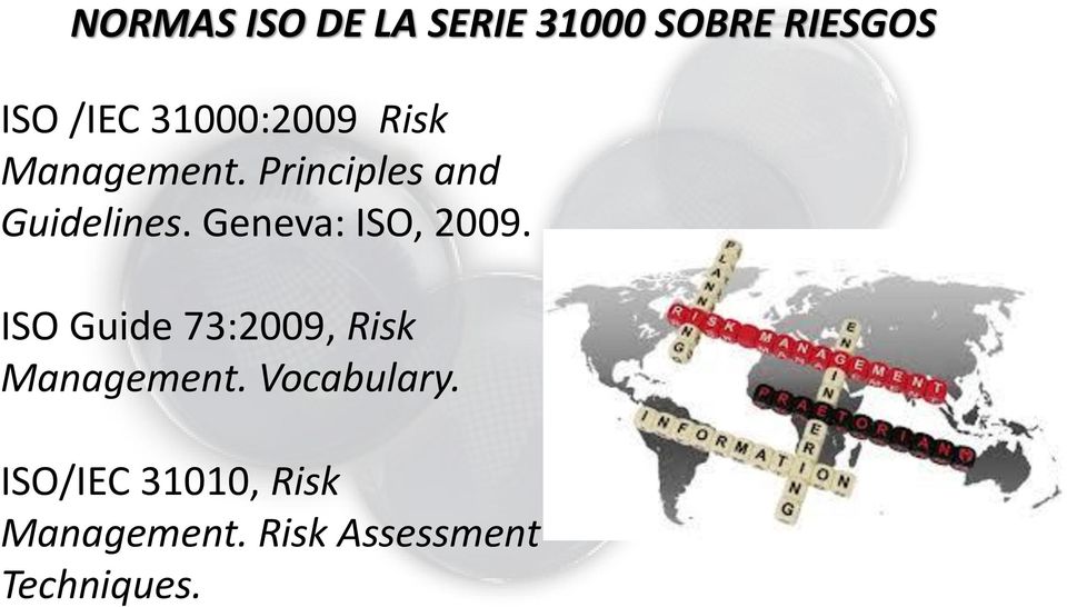 Geneva: ISO, 2009. ISO Guide 73:2009, Risk Management.
