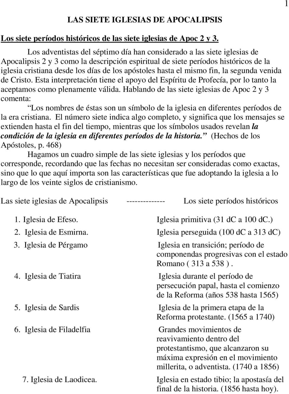 LAS SIETE IGLESIAS DE APOCALIPSIS - PDF Descargar libre