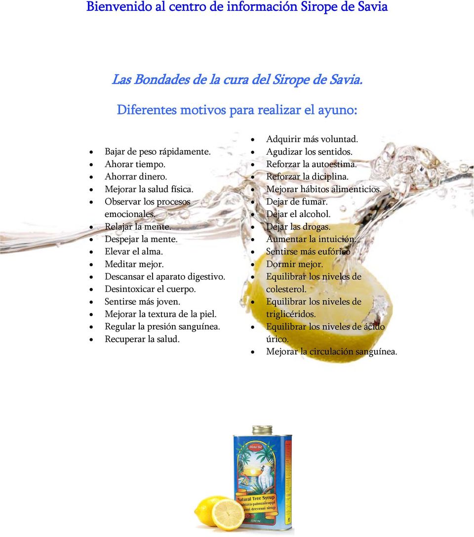 Las Bondades de la cura del Sirope de Savia. - PDF Free Download