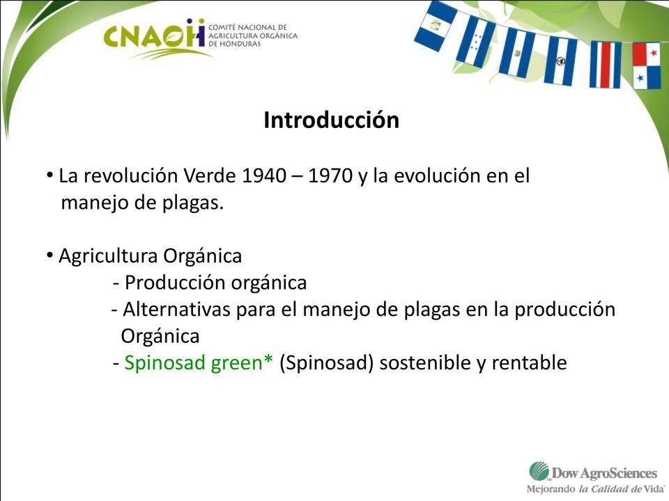 Agricultura Orgánica - Producción orgánica - Alternativas