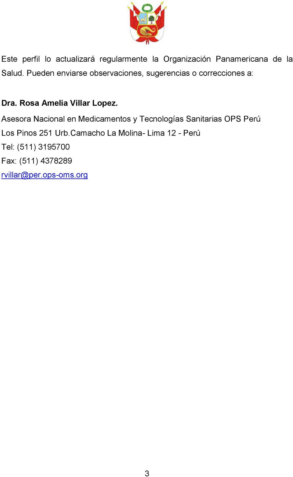 Rosa Amelia Villar Lopez.