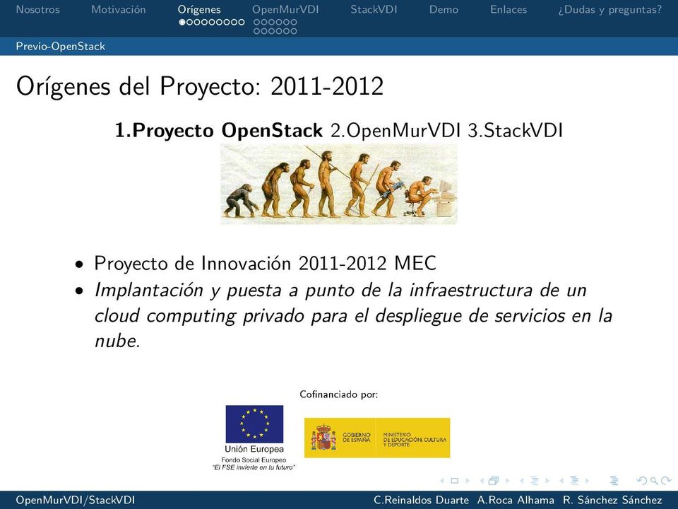StackVDI Proyecto de Innovación 2011-2012 MEC Implantación y