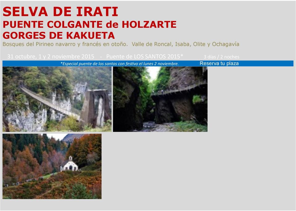 Valle de Roncal, Isaba, Olite y Ochagavía 31 octubre, 1 y 2 noviembre 2015 -