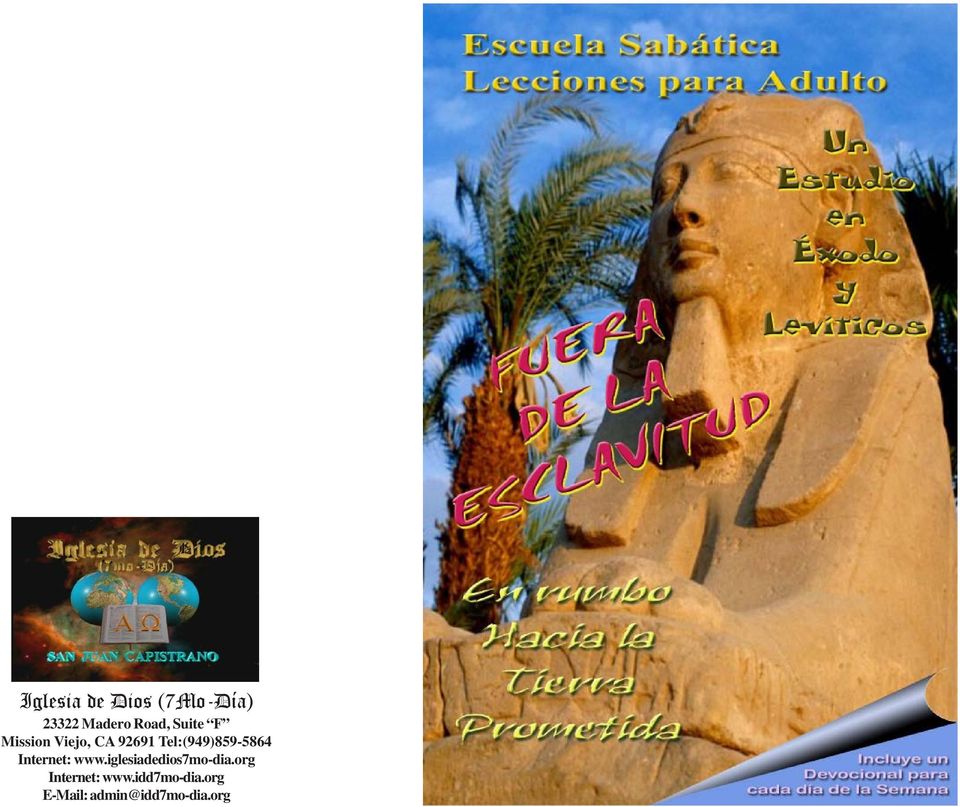 Iglesia de Dios (7Mo-Día) Madero Road, Suite F Mission Viejo, CA Tel:(949)  Internet: - PDF Descargar libre