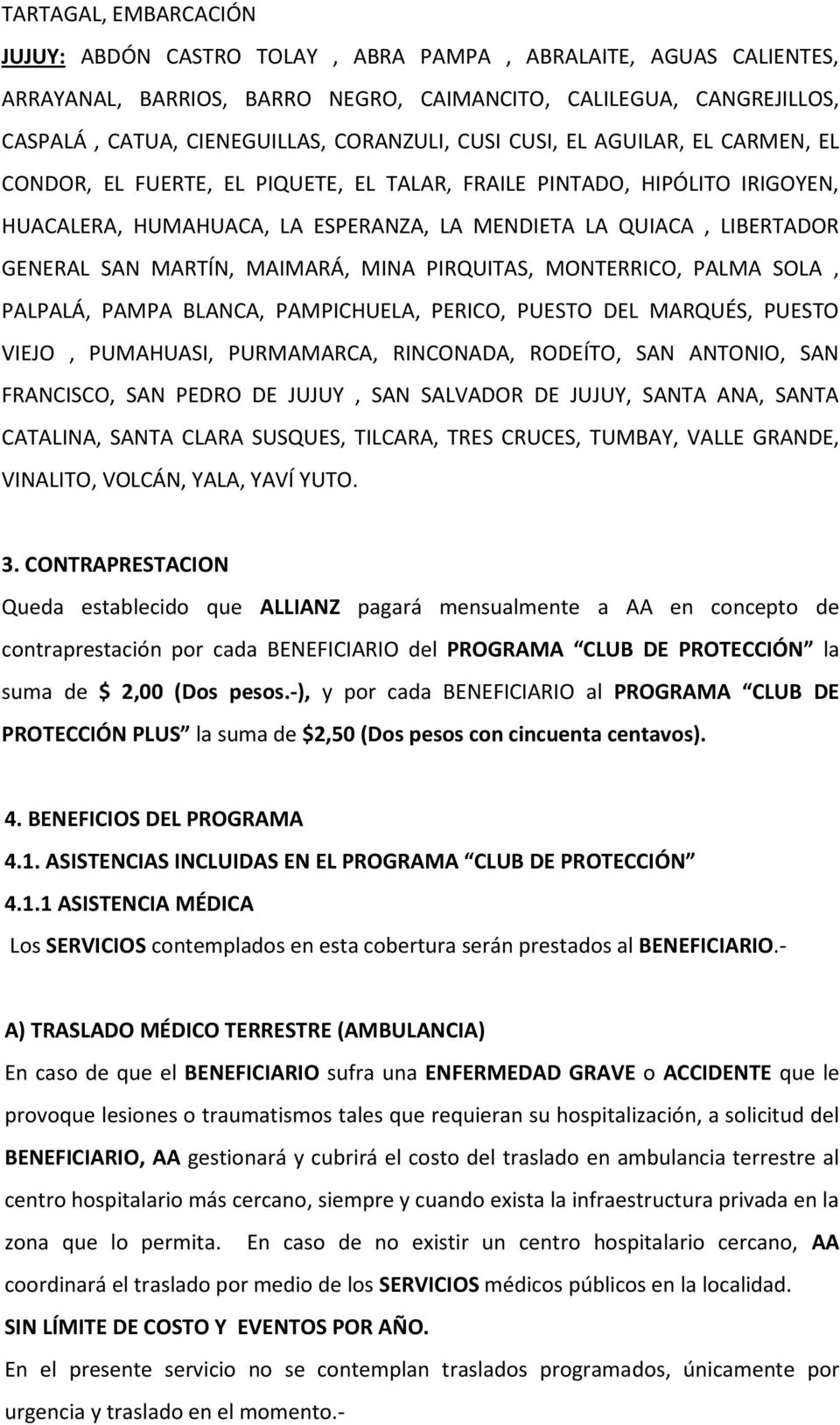 CONDICIONES GENERALES PARA LA PRESTACIÓN DE SERVICIOS DEL PROGRAMA CLUB DE  PROTECCIÓN - PDF Free Download