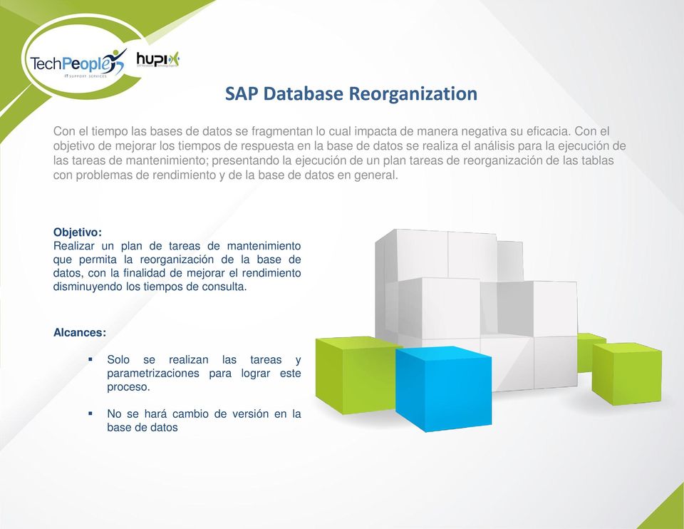 plan tareas de reorganización de las tablas con problemas de rendimiento y de la base de datos en general.