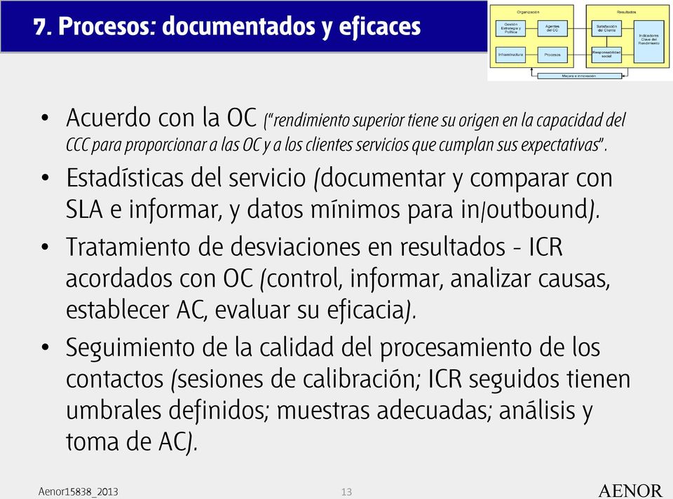 Tratamiento de desviaciones en resultados - ICR acordados con OC (control, informar, analizar causas, establecer AC, evaluar su eficacia).
