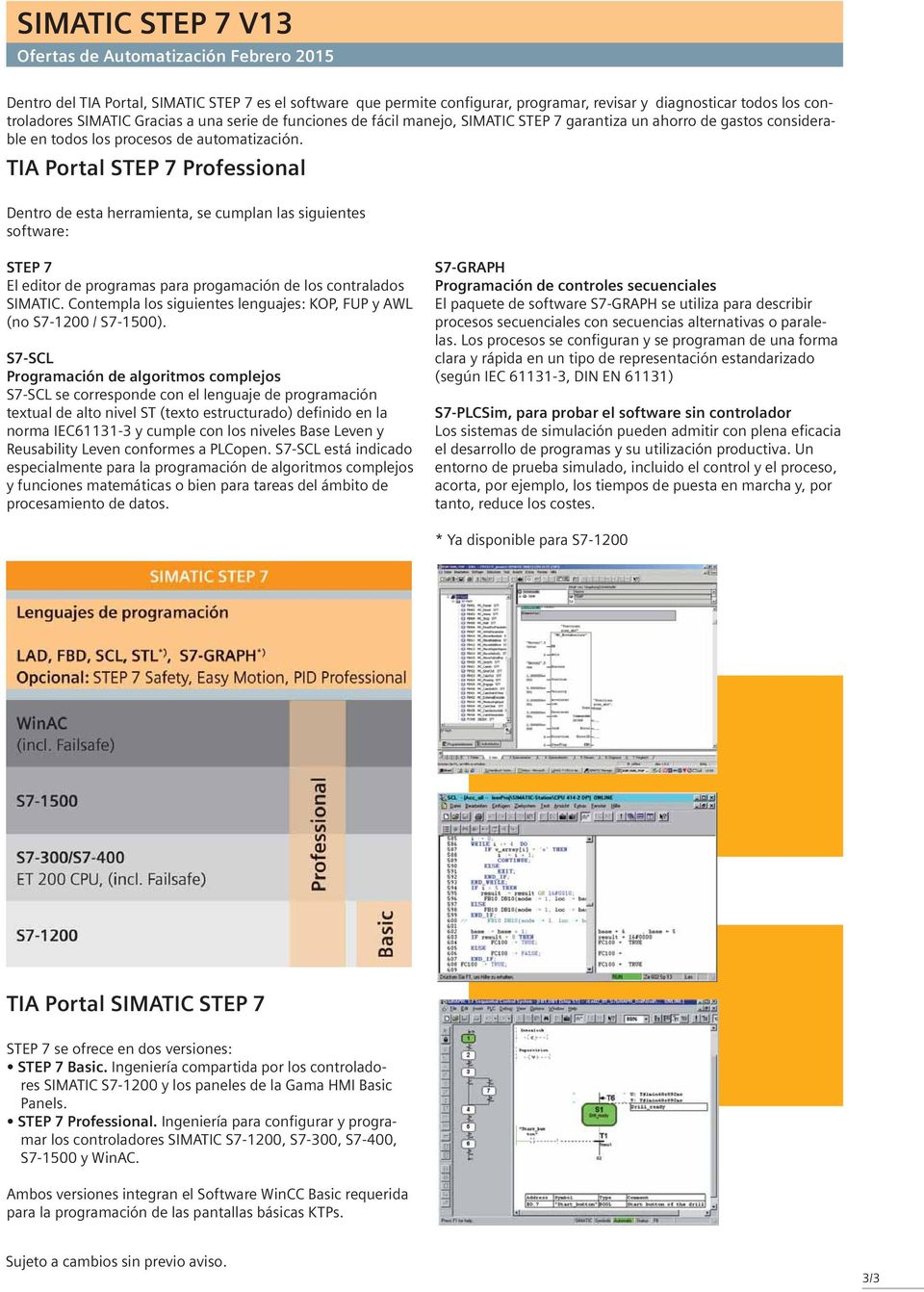 TIA Portal STEP 7 Professional Dentro de esta herramienta, se cumplan las siguientes software: STEP 7 El editor de programas para progamación de los contralados SIMATIC.