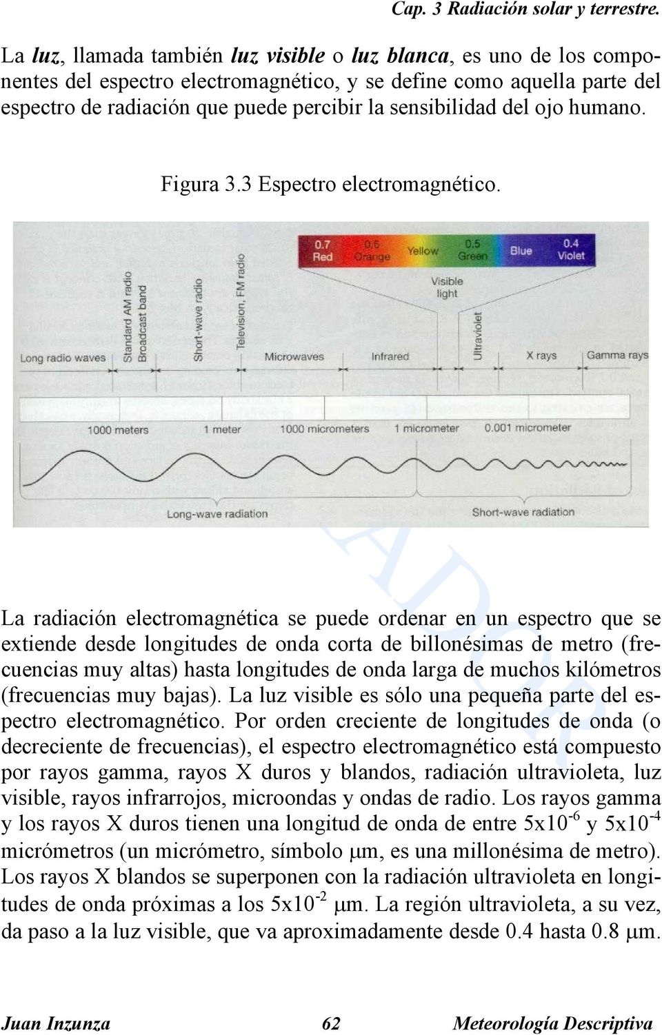 La radiación electromagnética se puede ordenar en un espectro que se extiende desde longitudes de onda corta de billonésimas de metro (frecuencias muy altas) hasta longitudes de onda larga de muchos