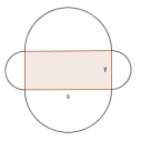 Solución: L rect pr l cul OP OQ es mínimo es l rect que ps por 1, y P 1,0. En un rectángulo de m de perímetro, se sustituyen los ldos por semicircunferencis exteriores.