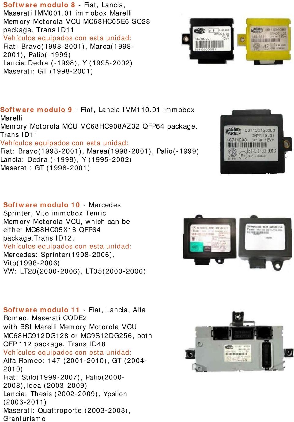 01 immobox Marelli Memory Motorola MCU MC68HC908AZ32 QFP64 package.