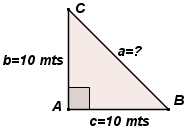 98 Ejemplo: En un triangulo rectángulo sus catetos tienen una longitud de 8,5 cmts y 3 cmts respectivamente. Encontrar el valor del perímetro, Semiperímetro y área.