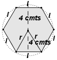 115 2 forma: El área de un polígono regular, en función del lado de un polígono está definido por: d) El radio (r) en función de la longitud del lado del polígono es igual a: Ejemplo: Hallar el área