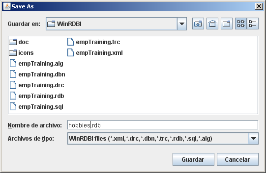 2.2.1 Edición con WordPad El archivo generado para la BD (.rdb) es editable con Word Pad.