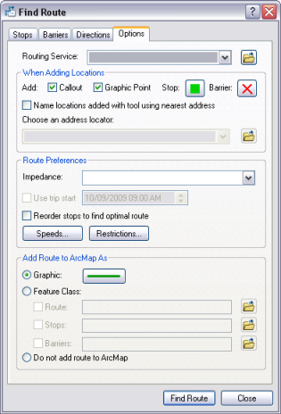 Ejercicio 1: Buscar una ruta con un dataset de red basado en un archivo El cuadro de diálogo Buscar ruta es una herramienta fácil de utilizar que permite calcular rutas en ArcMap con datasets de red