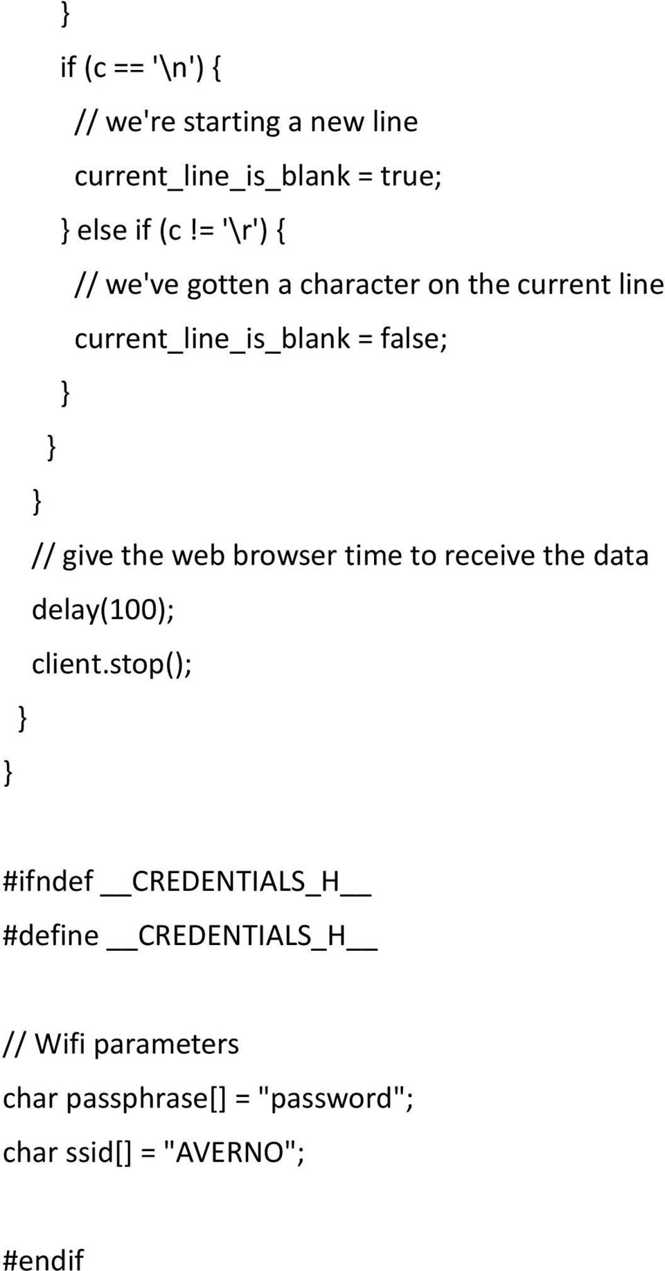 give the web browser time to receive the data delay(100); client.