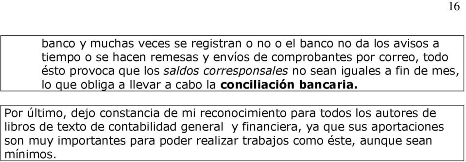 conciliación bancaria.
