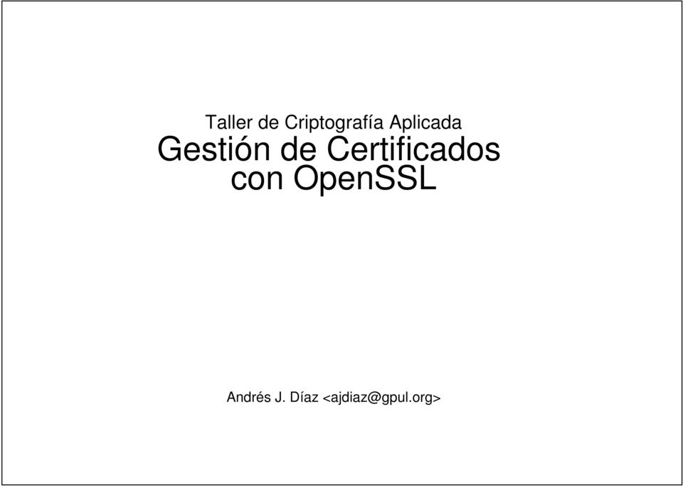 Certificados con OpenSSL