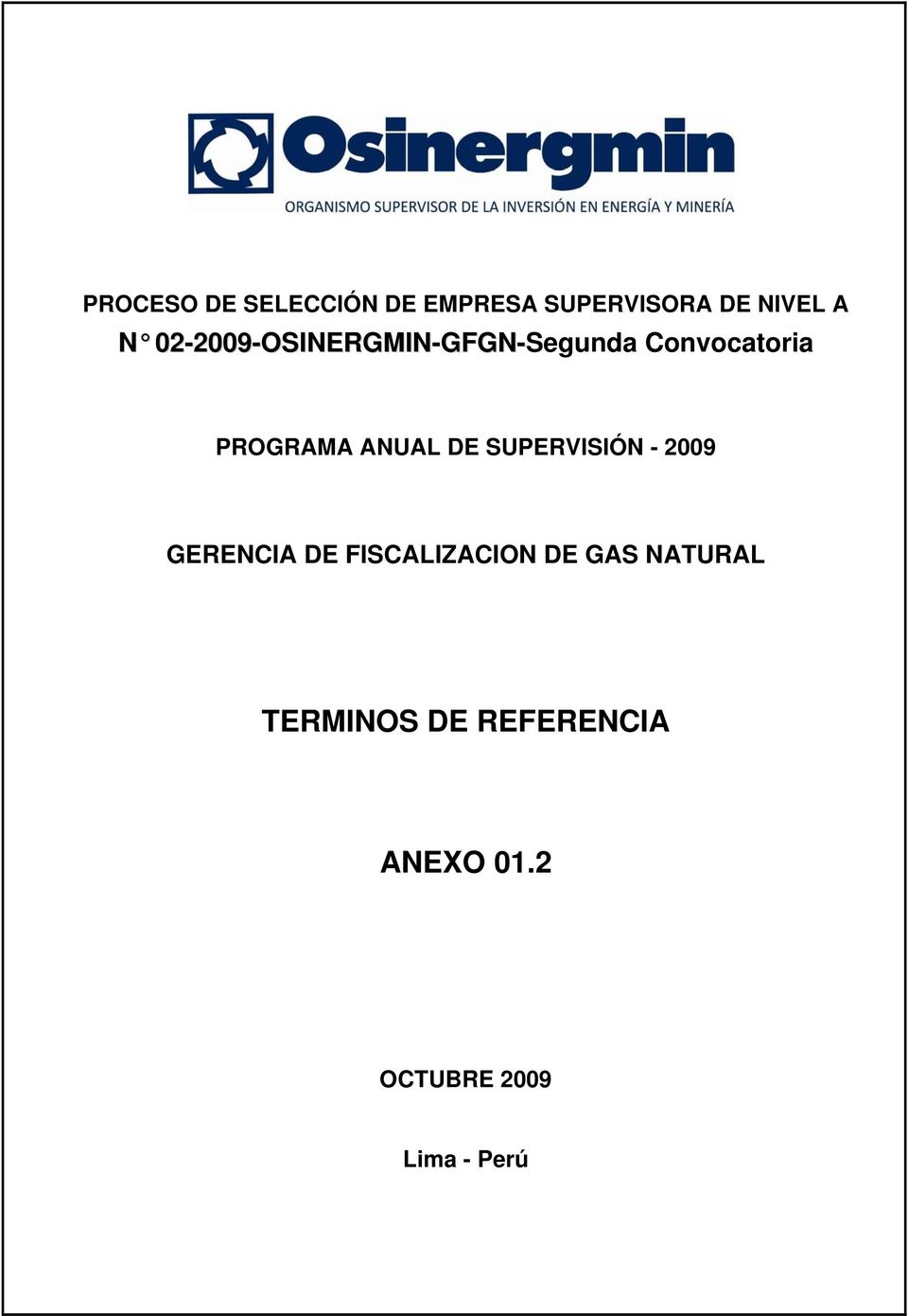 DE SUPERVISIÓN - 2009 GERENCIA DE FISCALIZACION DE GAS