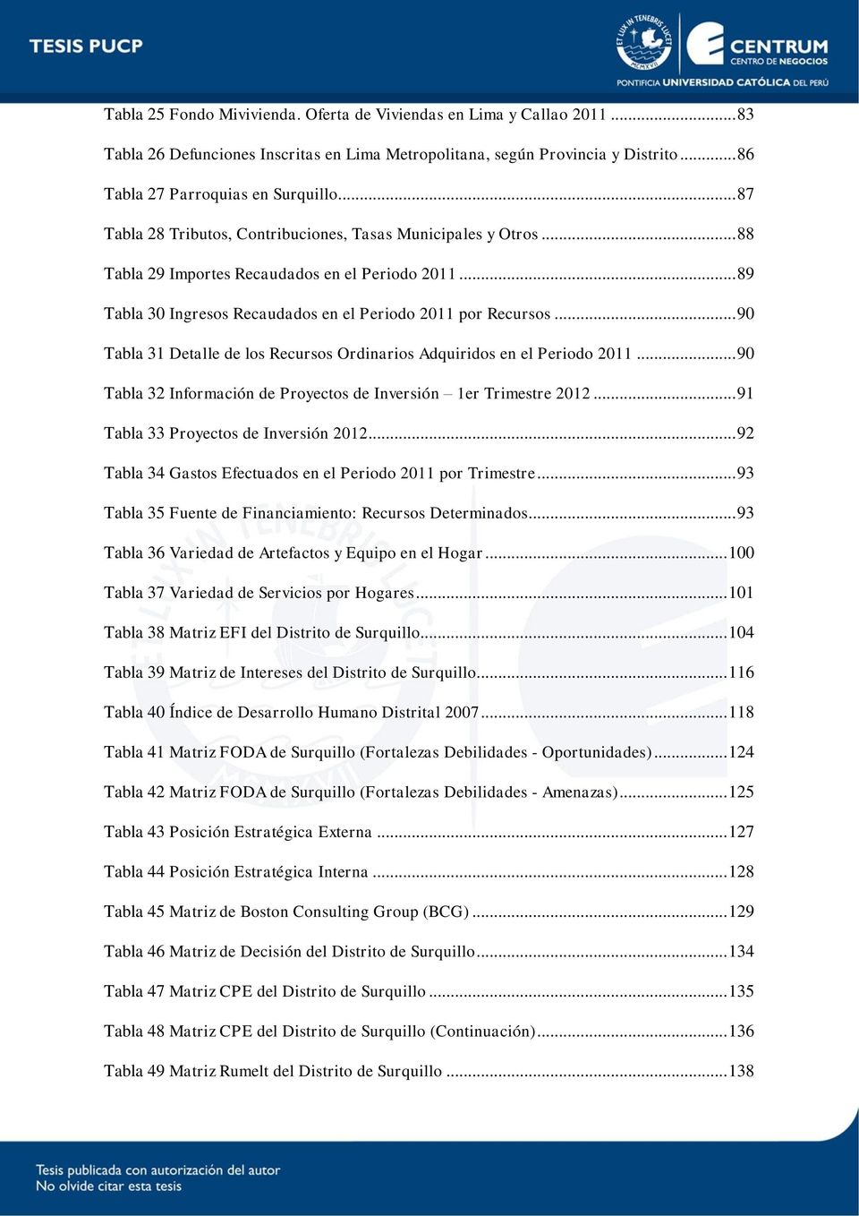 .. 90 Tabla 31 Detalle de los Recursos Ordinarios Adquiridos en el Periodo 2011... 90 Tabla 32 Información de Proyectos de Inversión 1er Trimestre 2012... 91 Tabla 33 Proyectos de Inversión 2012.