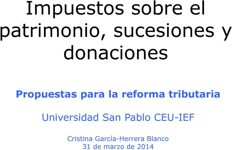 tributaria Universidad San Pablo CEU-IEF