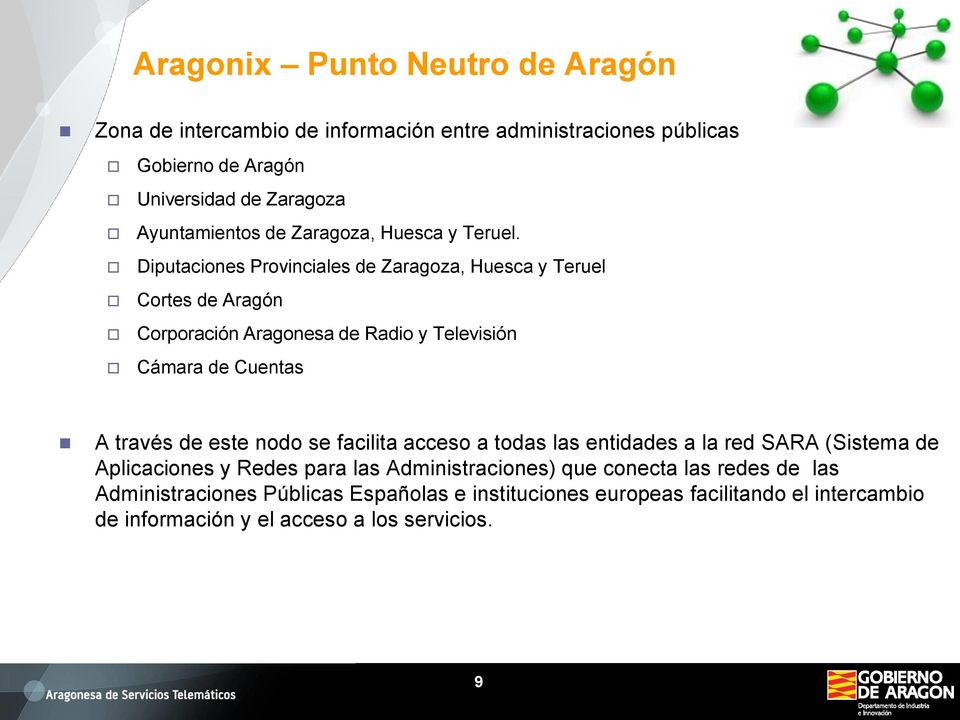 Diputaciones Provinciales de Zaragoza, Huesca y Teruel Cortes de Aragón Corporación Aragonesa de Radio y Televisión Cámara de Cuentas A través de este