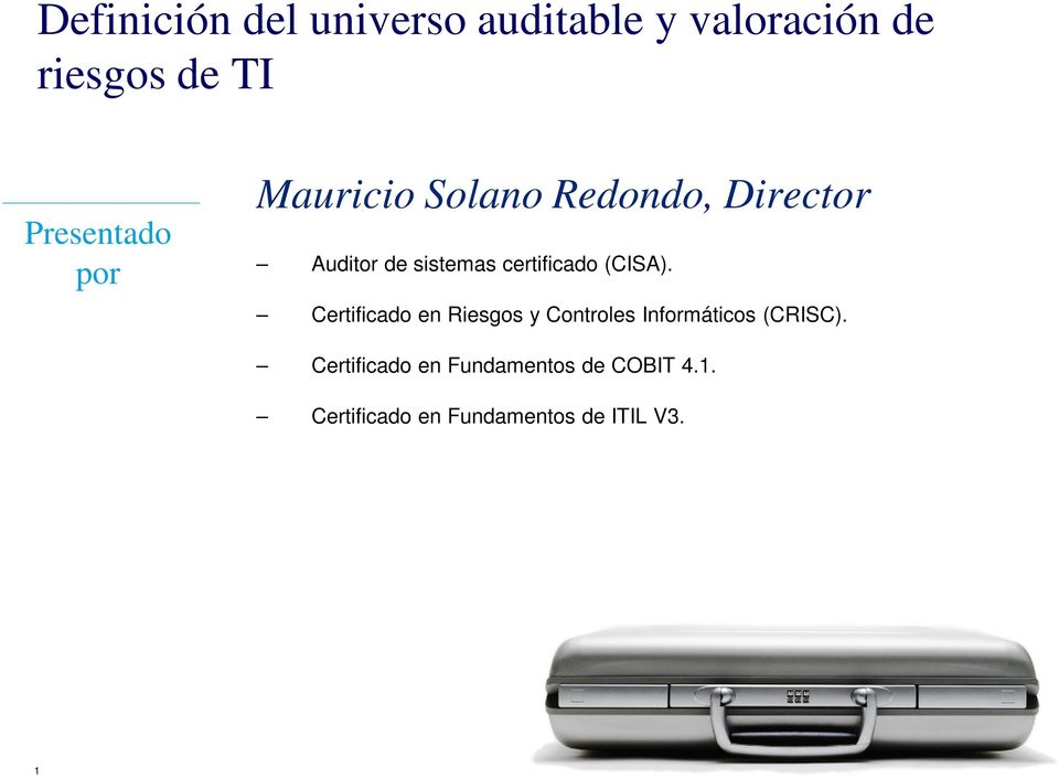 certificado (CISA).