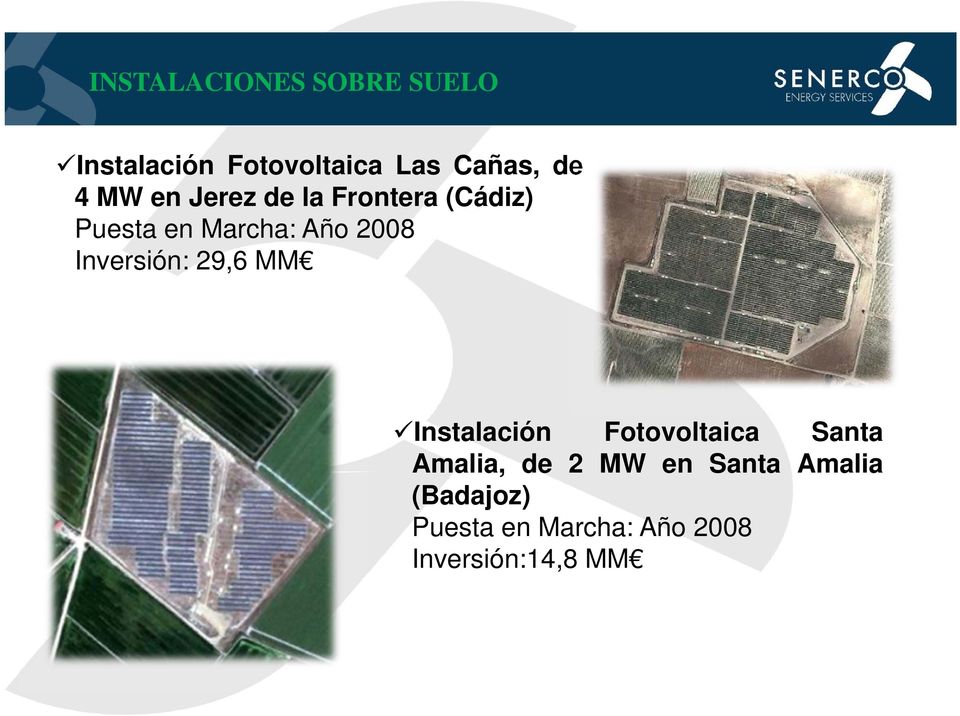 Inversión: 29,6 MM Instalación Fotovoltaica Santa Amalia, de 2 MW