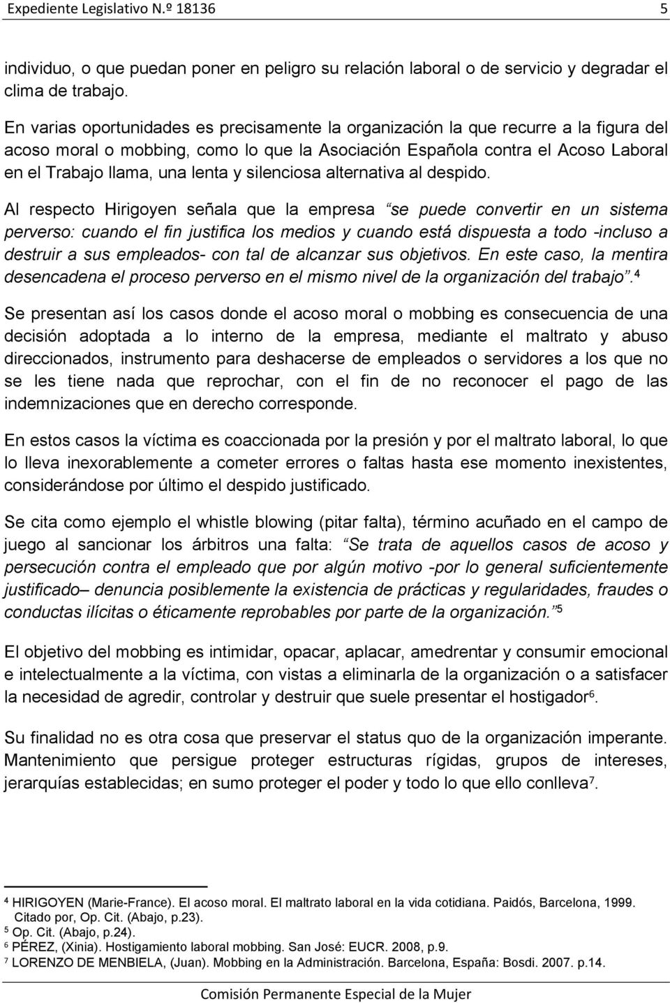 Ley Contra el Acoso Laboral en el Sector Público y Privado Expediente Nº -  PDF Free Download