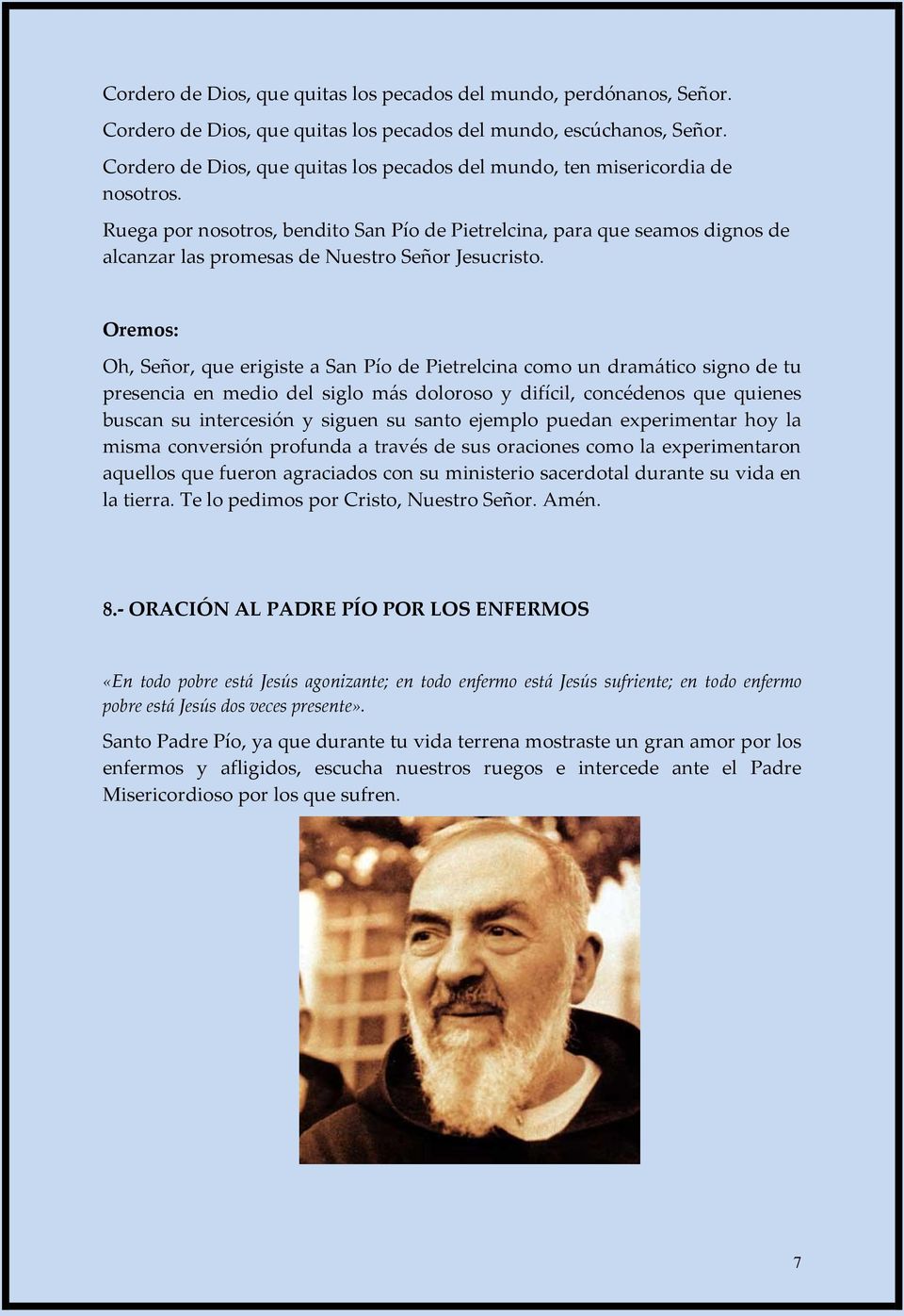 ORACIONES AL PADRE PÍO - PDF Free Download