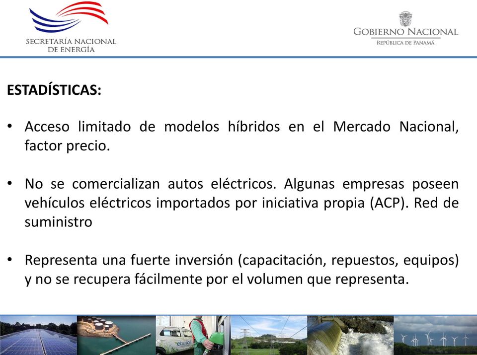 Algunas empresas poseen vehículos eléctricos importados por iniciativa propia (ACP).