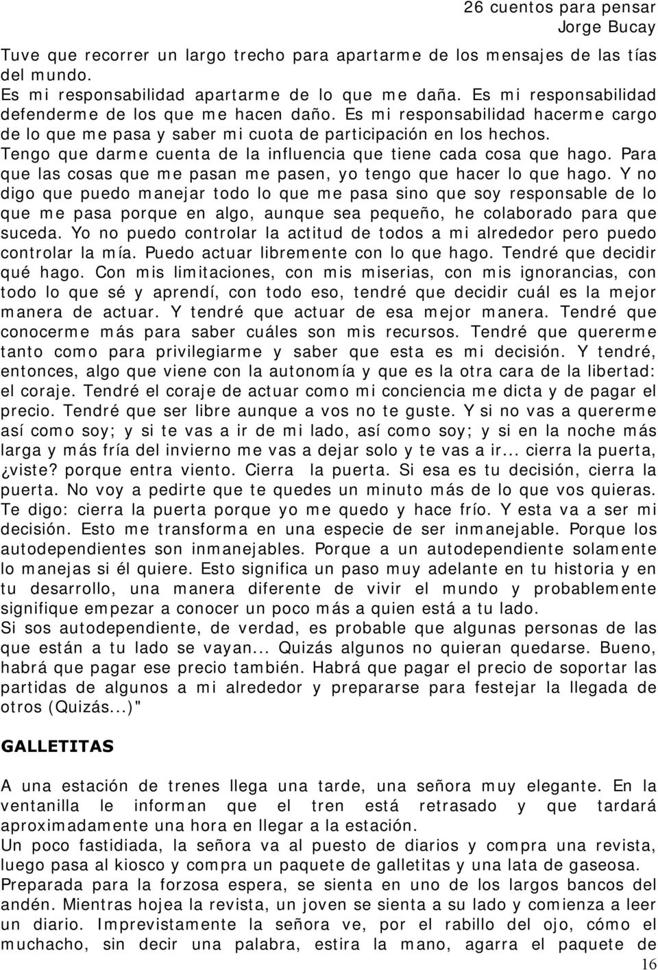 progresivo Perceptible Extensamente 26 cuentos para pensar Jorge Bucay COMO CRECER? - PDF Descargar libre