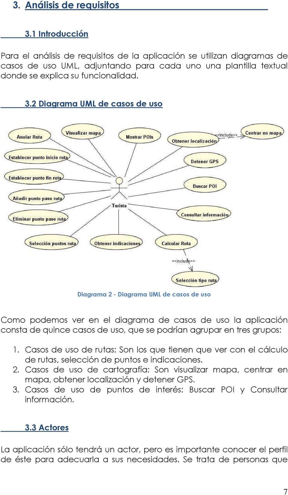 2 Diagrama UML de casos de uso Diagrama 2 - Diagrama UML de casos de uso Como podemos ver en el diagrama de casos de uso la aplicación consta de quince casos de uso, que se podrían agrupar en tres