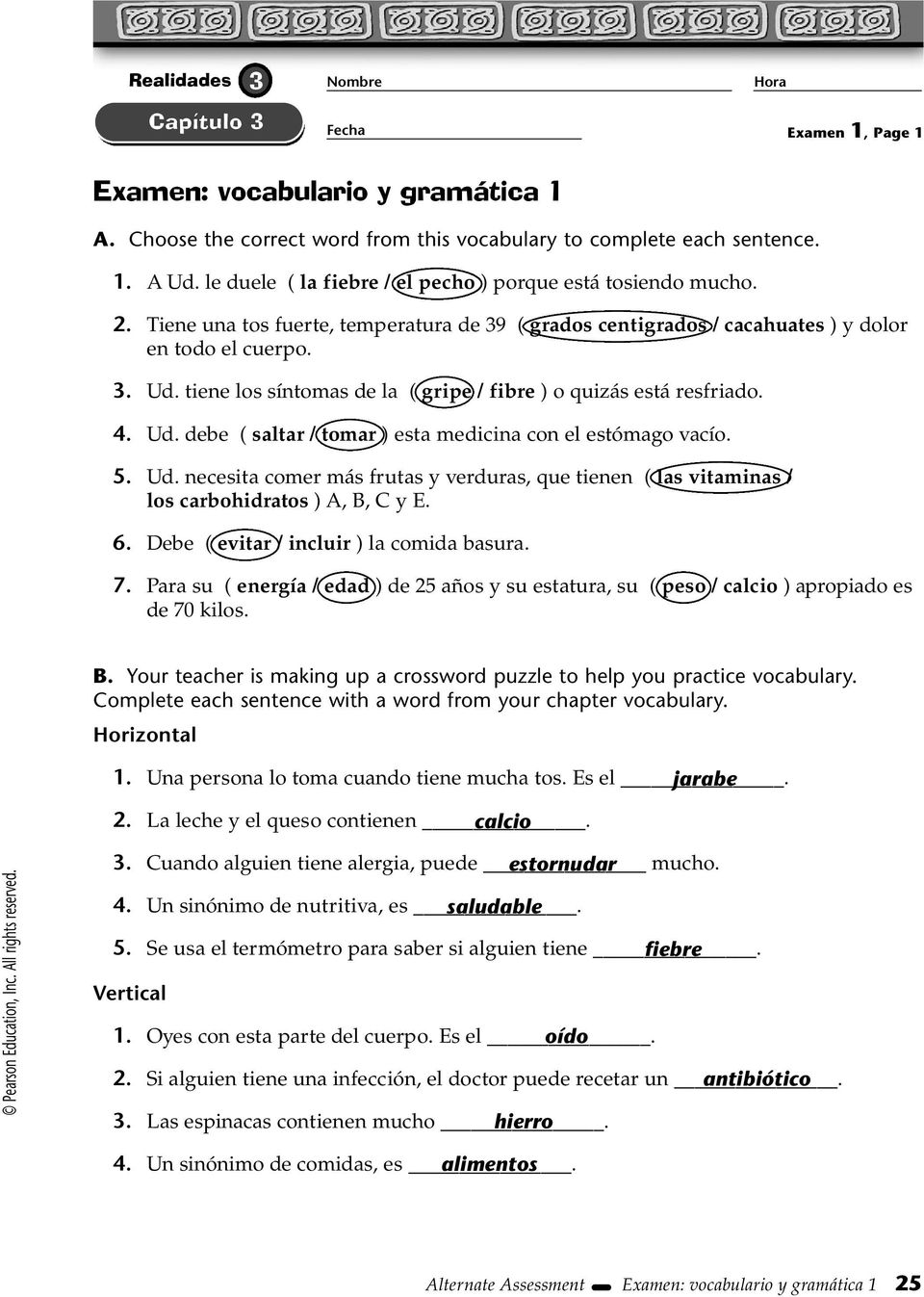 Examen Voario Y Gramatica 1 Pdf Descargar Libre