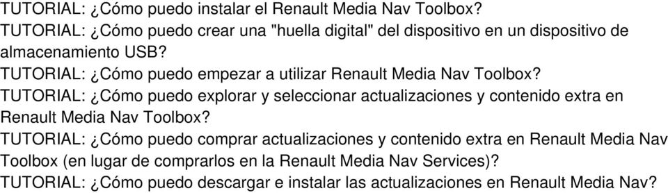 TUTORIAL: Cómo puedo empezar a utilizar Renault Media Nav Toolbox?