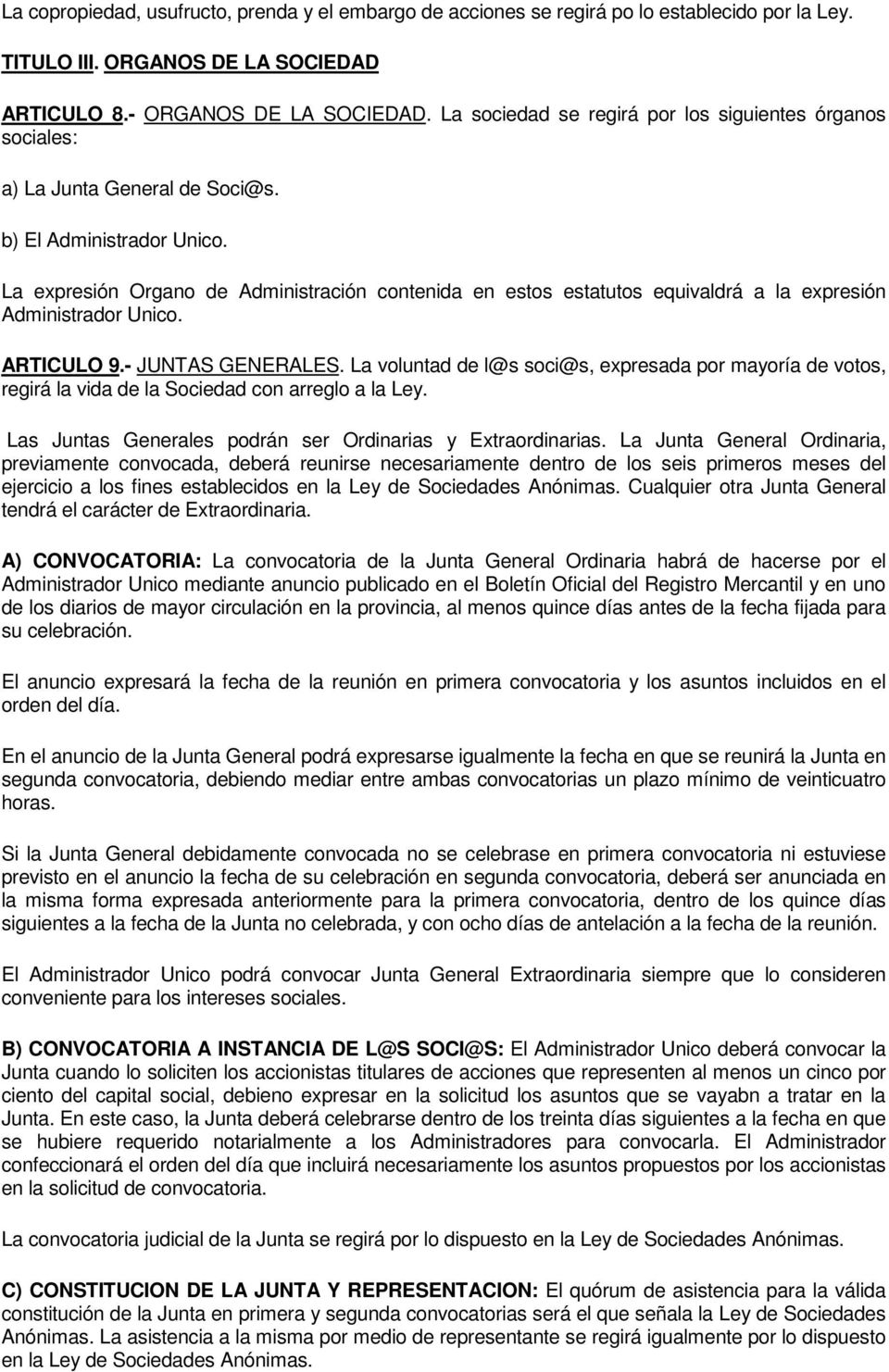 MODELO DE ESTATUTOS DE SOCIEDAD ANONIMA - PDF Free Download