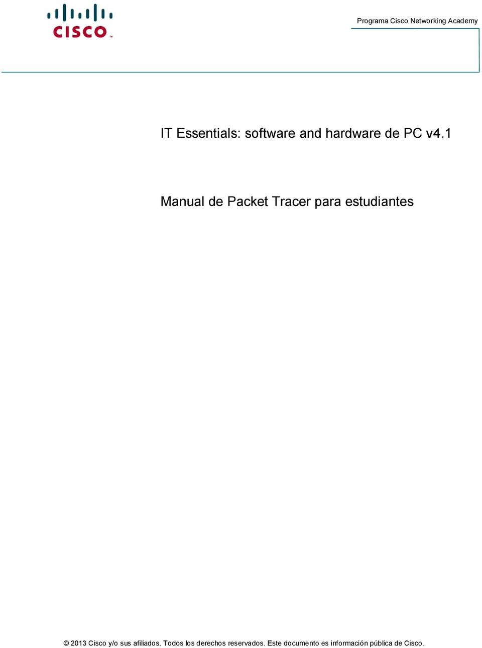 1 Manual de Packet Tracer para estudiantes 2013 Cisco y/o