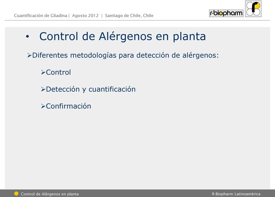 de alérgenos: Control Detección y