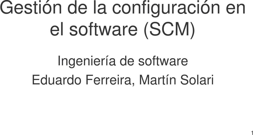 software (SCM) Ingeniería