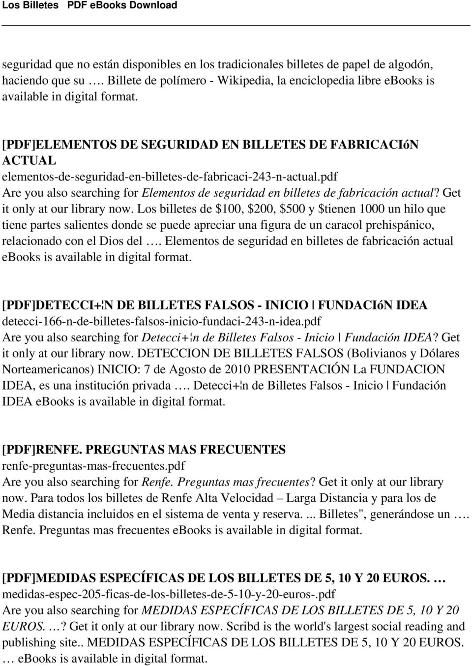 pdf Are you also searching for Elementos de seguridad en billetes de fabricación actual? Get it only at our library now.